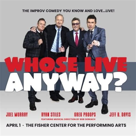 Whose line is it anyway tour - SAN ANTONIO – Comedians from the television show “Whose Line Is It Anyway?” are bringing their improv tour to San Antonio. “Whose Live Anyway?” will stop at the H-E-B Performance Hall at ...